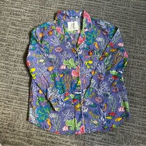 Printfresh Oceanic Dream Pajama Top in Purple
